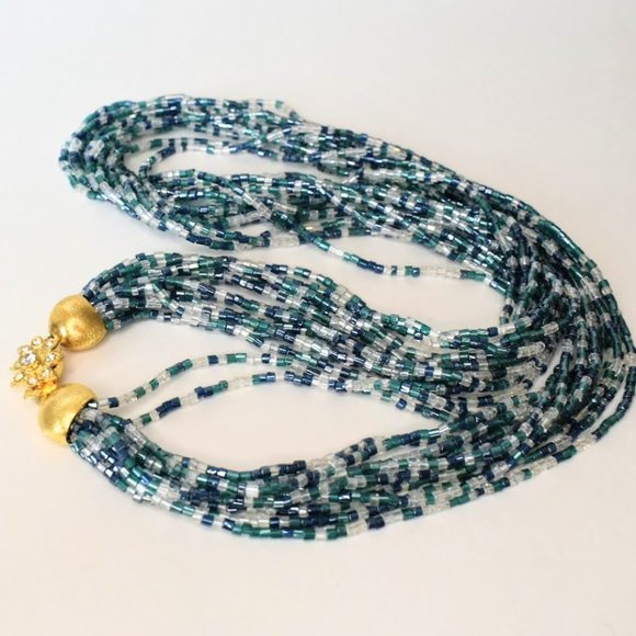 Beaded multi strand Necklace set - Picture 5 of 12